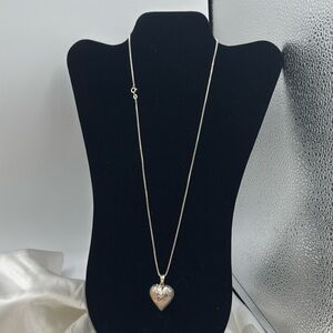 Sterling Silver Heart Pendant and Box Chain,